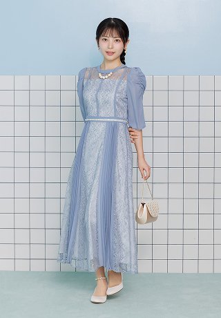 キラキラレース×チュールドレス