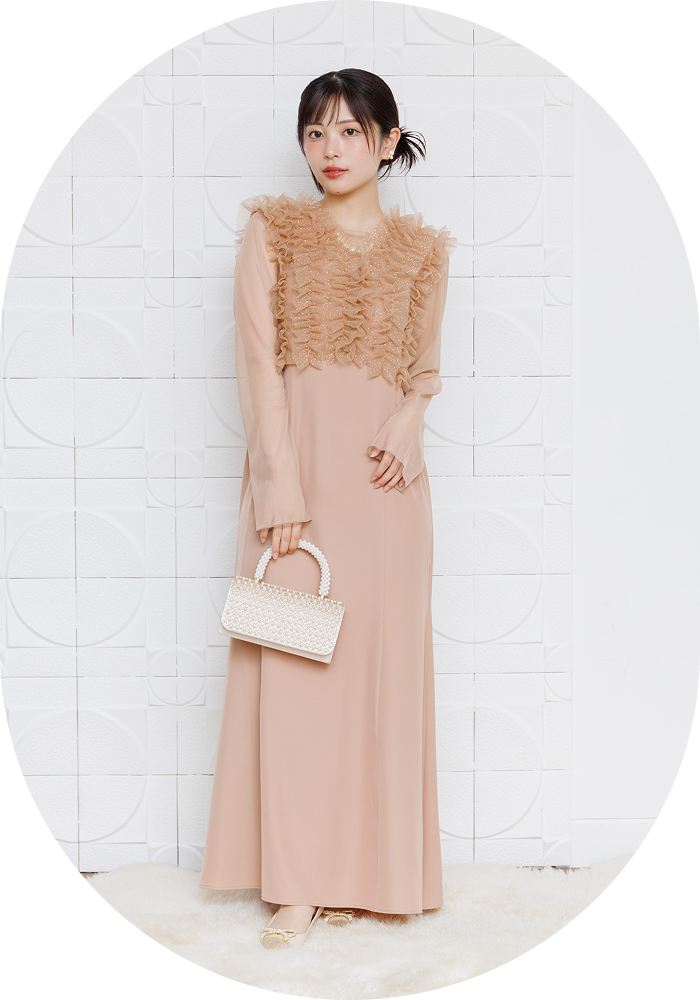 ラメチュールベスト・キャミドレス・シアートップス セット