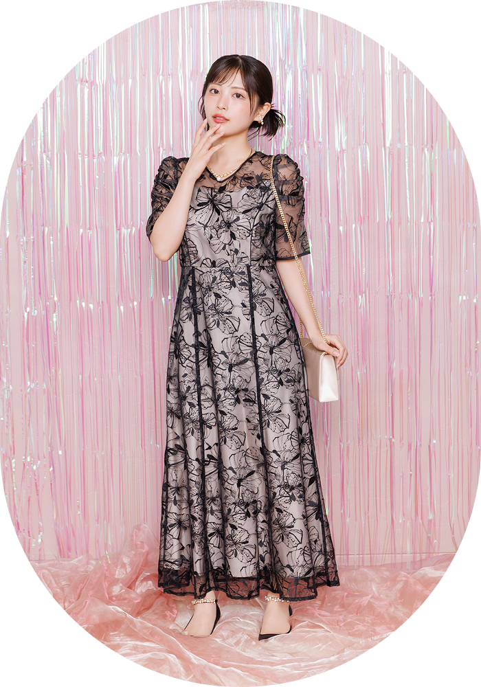 スパンコール刺繍ドレス